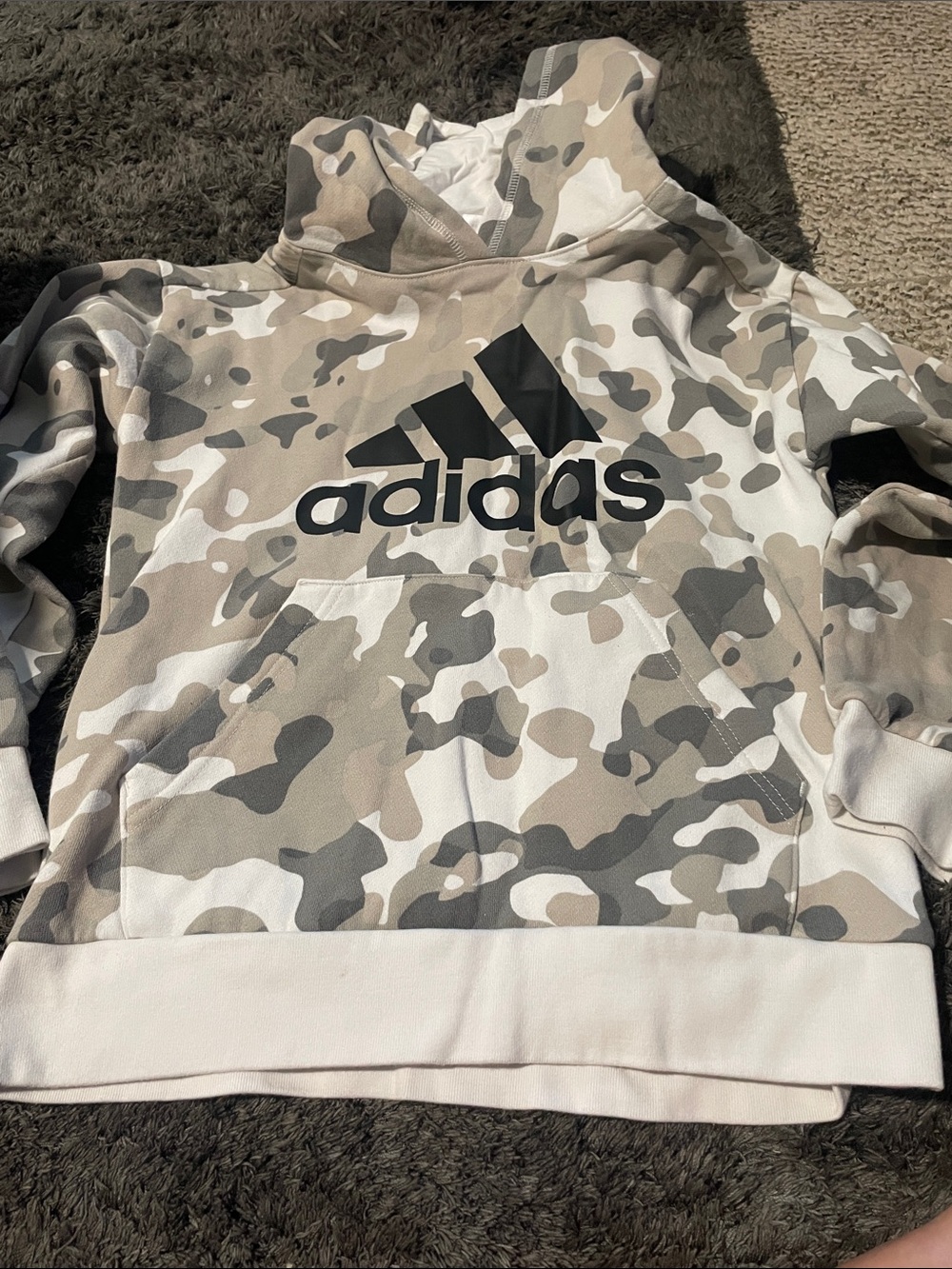 adidas Beige, Tan & Gray Camo Logo Hoodie